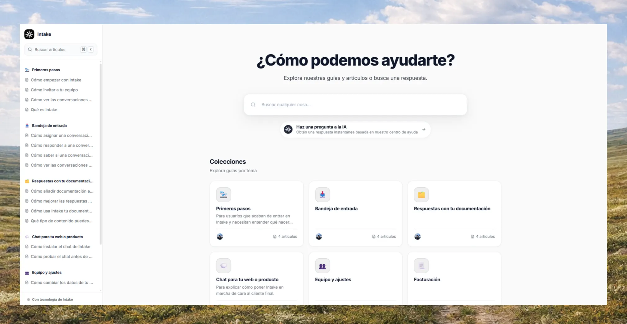 Help center conectado a cuenta